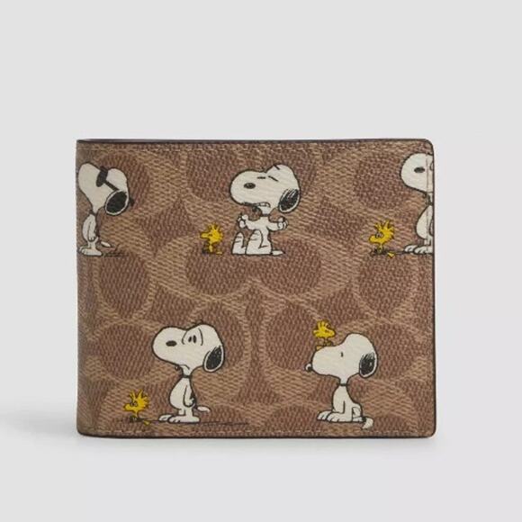 Coach X Peanuts 3 In 1 Wallet In Signature Canvas With Snoopy Print CBK56 - Picture 7 of 9